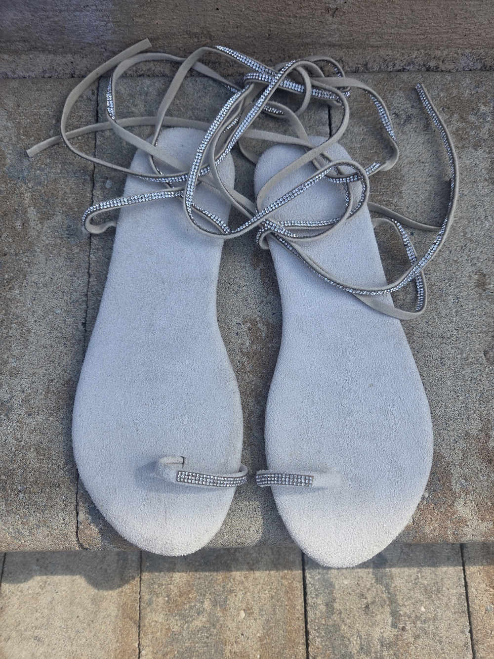 Fashion Nova Lace-Up Toe-Ring Sandals